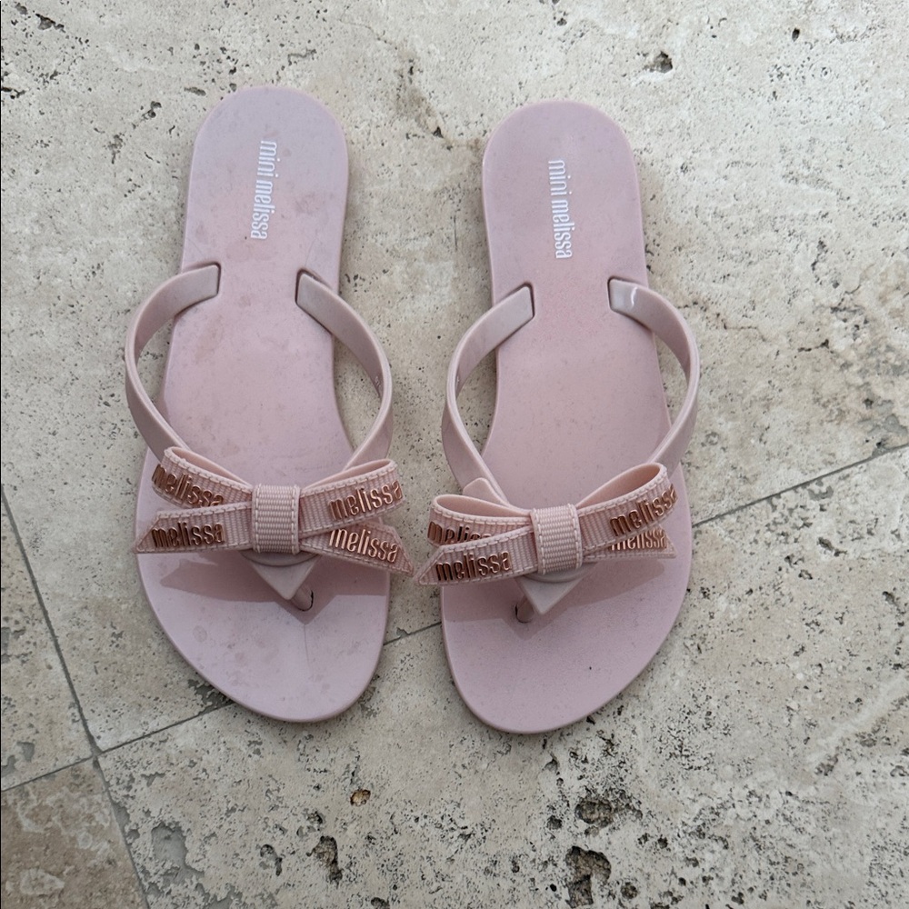 Mini Melissa Blush Sandals with Bow